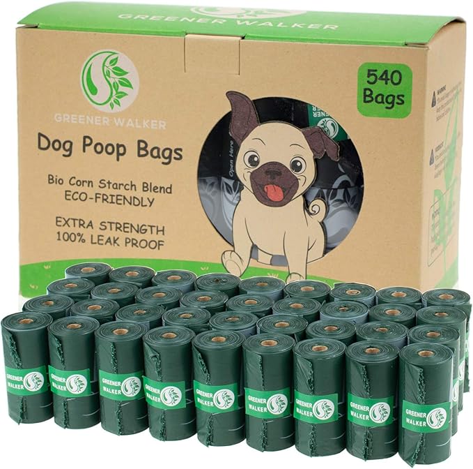 Extra Thick Pet Poop Bags: 540 Counts for Worry-Free, Eco-Conscious Walks!