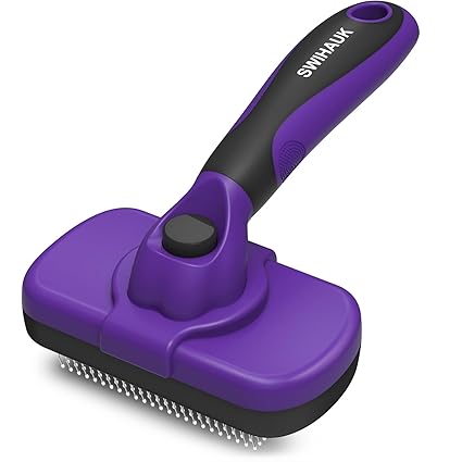 Swihauk Self-Cleaning Pet Brush: Shiny Coat, Spotless Home!