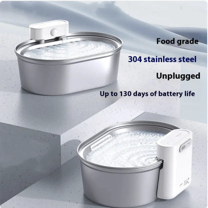 Uha Stainless Steel Automatic Pet Water Fountain | Quiet, Filtered & Hygienic for Cats & Dogs
