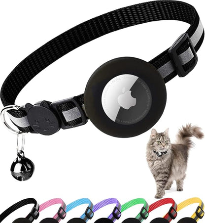 Reflective Cat Collar with AirTag Holder: Track & Protect Your Feline Friend!