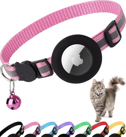 Reflective Cat Collar with AirTag Holder: Track & Protect Your Feline Friend!