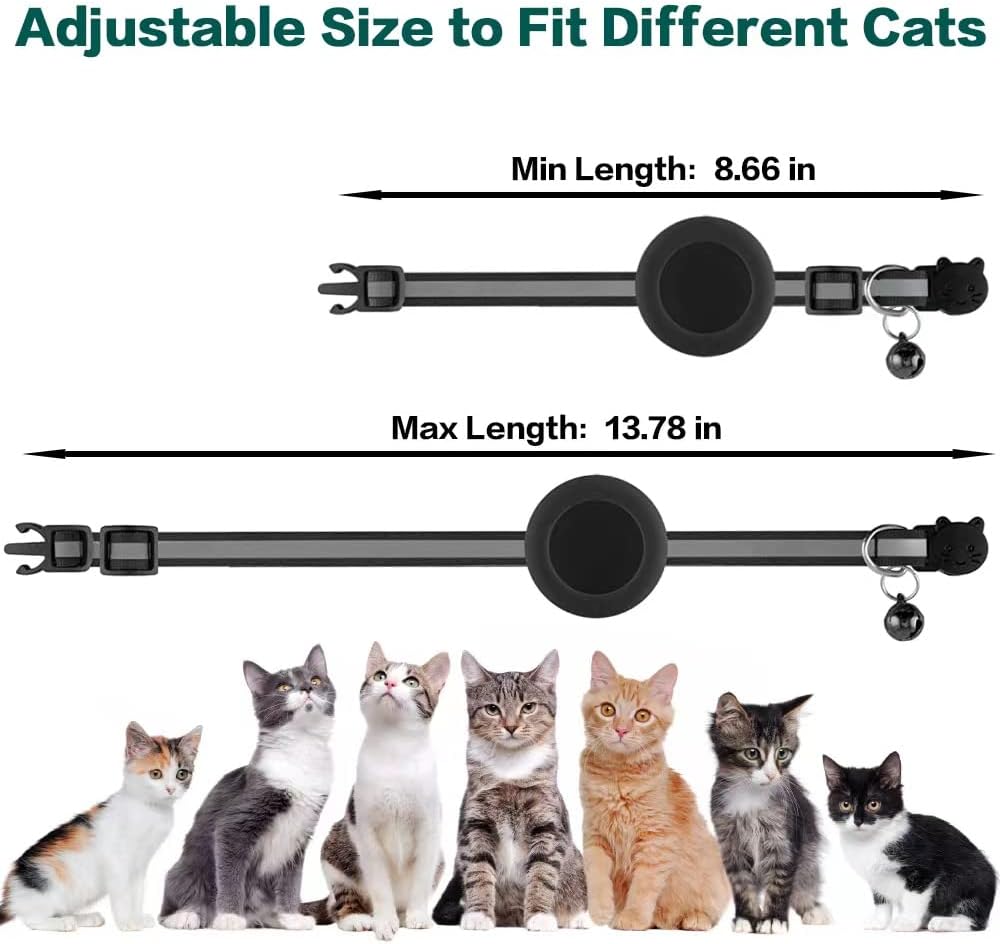 Reflective Cat Collar with AirTag Holder: Track & Protect Your Feline Friend!
