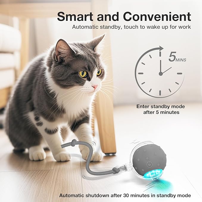 YoPoll Interactive Cat Ball: Unleash Their Inner Hunter with Autonomous Fun!