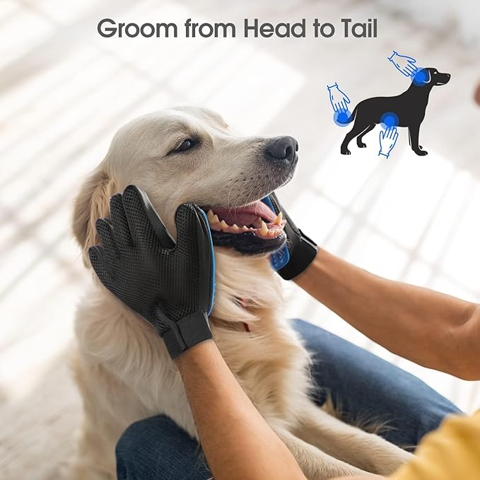 Delomo Grooming Gloves: Relaxing Massage & Effective De-Shedding!