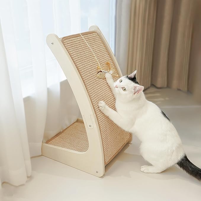 L-Shaped Sisal Cat Scratcher: Durable Fun & Furniture Protection!