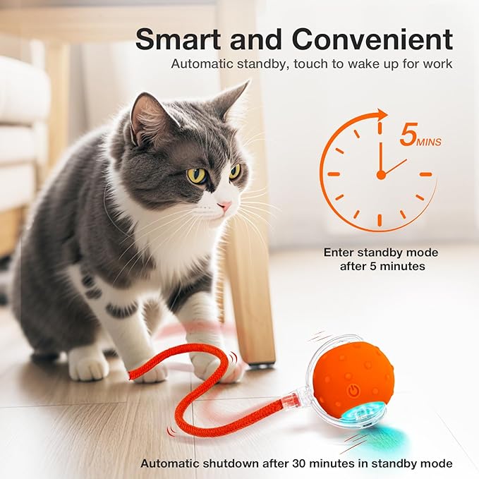 YoPoll Interactive Cat Ball: Unleash Their Inner Hunter with Autonomous Fun!