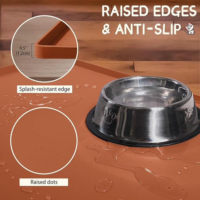 Silicone Spill-Proof Pet Mat: Keep Your Floors Clean, Effortlessly!