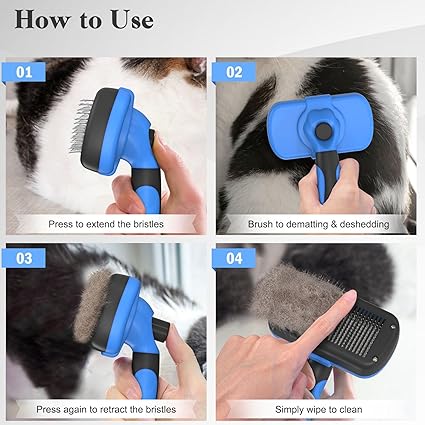 Swihauk Self-Cleaning Pet Brush: Shiny Coat, Spotless Home!