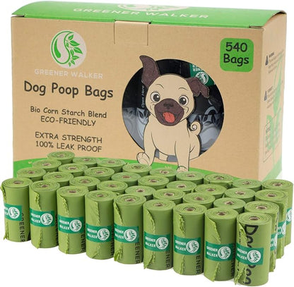 Extra Thick Pet Poop Bags: 540 Counts for Worry-Free, Eco-Conscious Walks!