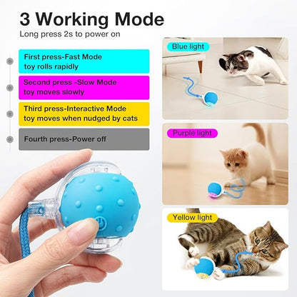 YoPoll Interactive Cat Ball: Unleash Their Inner Hunter with Autonomous Fun!