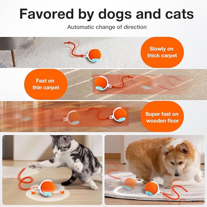 YoPoll Interactive Cat Ball: Unleash Their Inner Hunter with Autonomous Fun!
