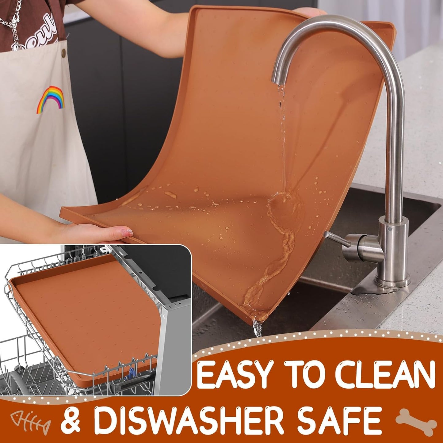 Silicone Spill-Proof Pet Mat: Keep Your Floors Clean, Effortlessly!
