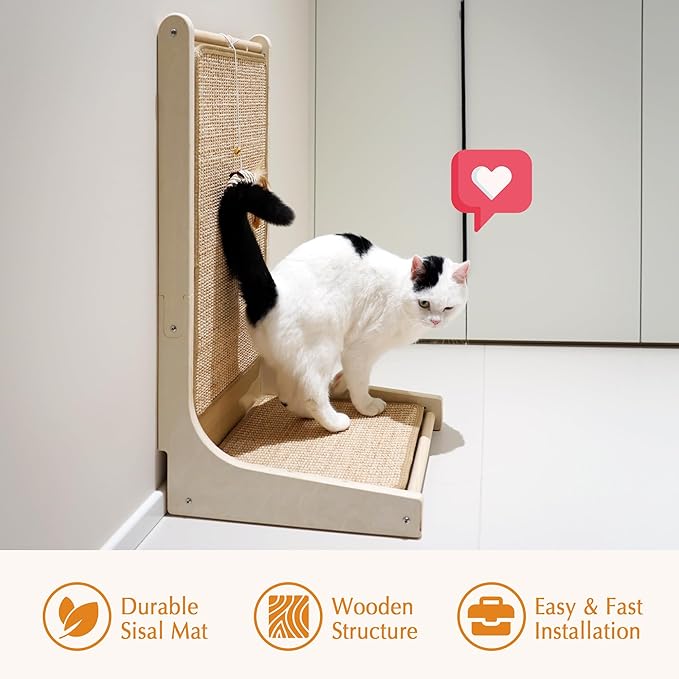 L-Shaped Sisal Cat Scratcher: Durable Fun & Furniture Protection!