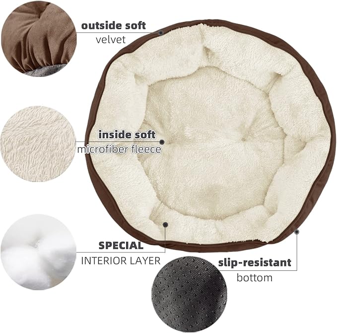 Cama Redonda de Forro Polar: ¡Descanso Profundo y Seguro para tu Mascota!