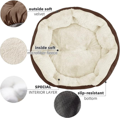 Cama Redonda de Forro Polar: ¡Descanso Profundo y Seguro para tu Mascota!