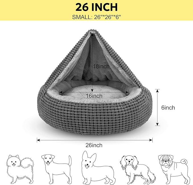Siwa Marry 2-in-1 Hooded Pet Bed: Peaceful Rest & Cozy Comfort!
