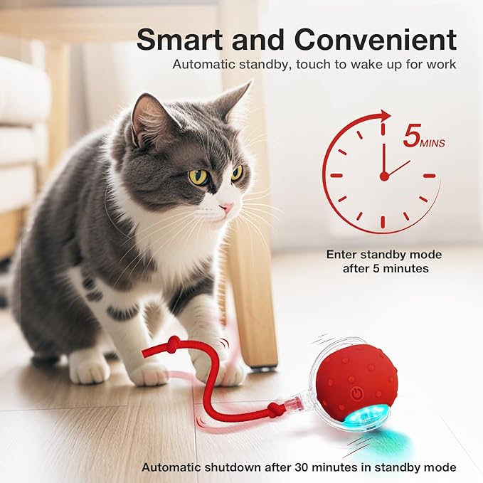 YoPoll Interactive Cat Ball: Unleash Their Inner Hunter with Autonomous Fun!
