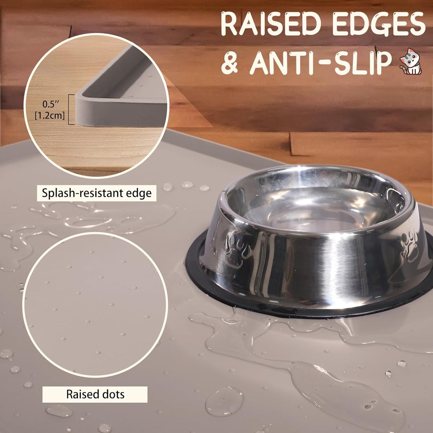 Silicone Spill-Proof Pet Mat: Keep Your Floors Clean, Effortlessly!