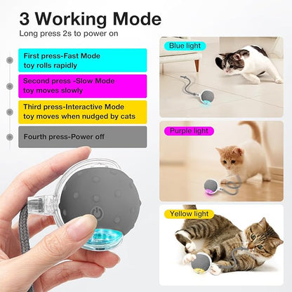 YoPoll Interactive Cat Ball: Unleash Their Inner Hunter with Autonomous Fun!