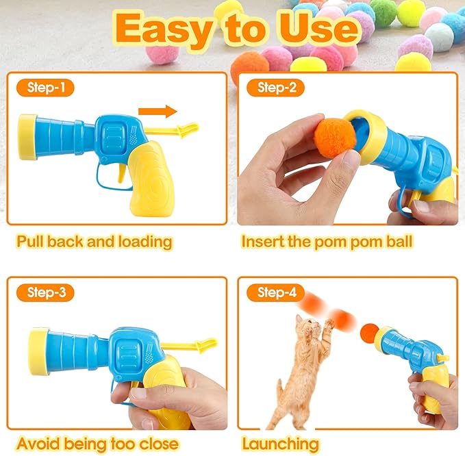 Cat Ball Launcher & Interactive Play Set: Endless Fun for Indoor Felines!