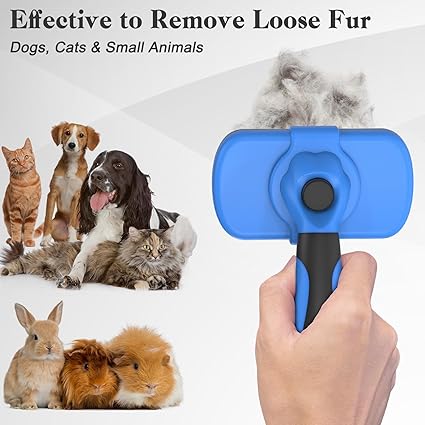 Swihauk Self-Cleaning Pet Brush: Shiny Coat, Spotless Home!