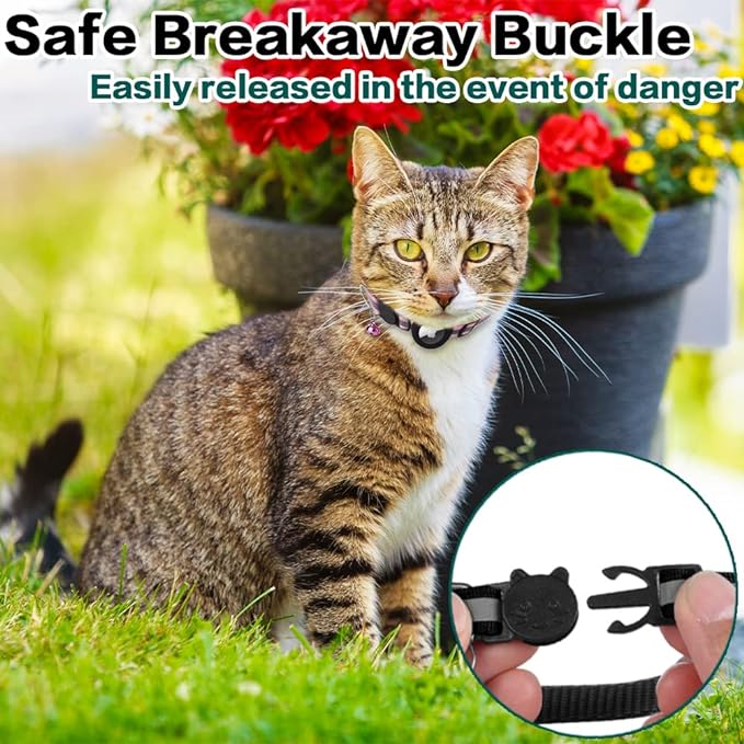 Reflective Cat Collar with AirTag Holder: Track & Protect Your Feline Friend!