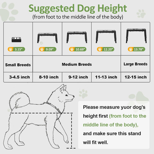 XiaZ Adjustable Elevated Pet Feeder: Improve Posture & Digestion for Your Dog!