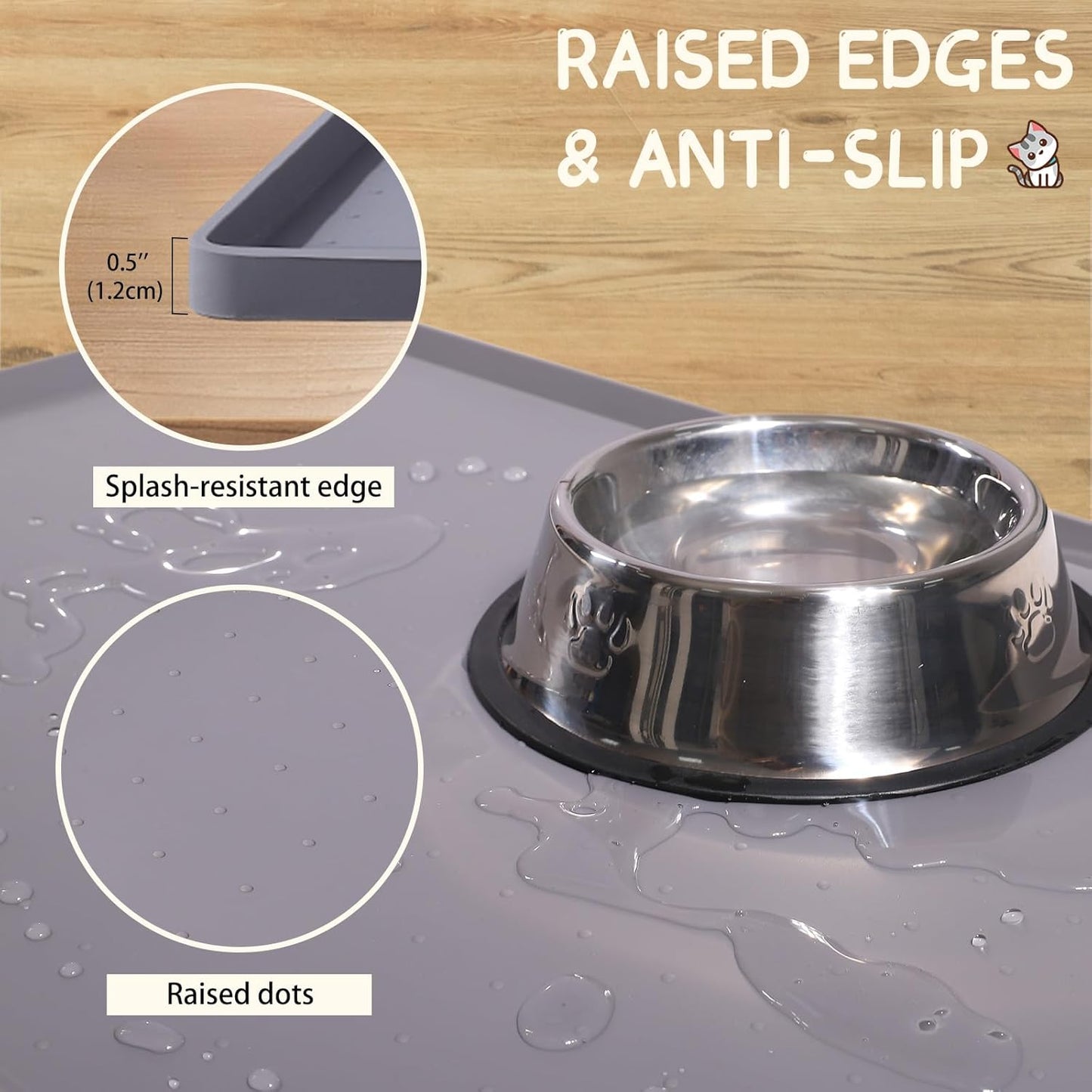 Silicone Spill-Proof Pet Mat: Keep Your Floors Clean, Effortlessly!