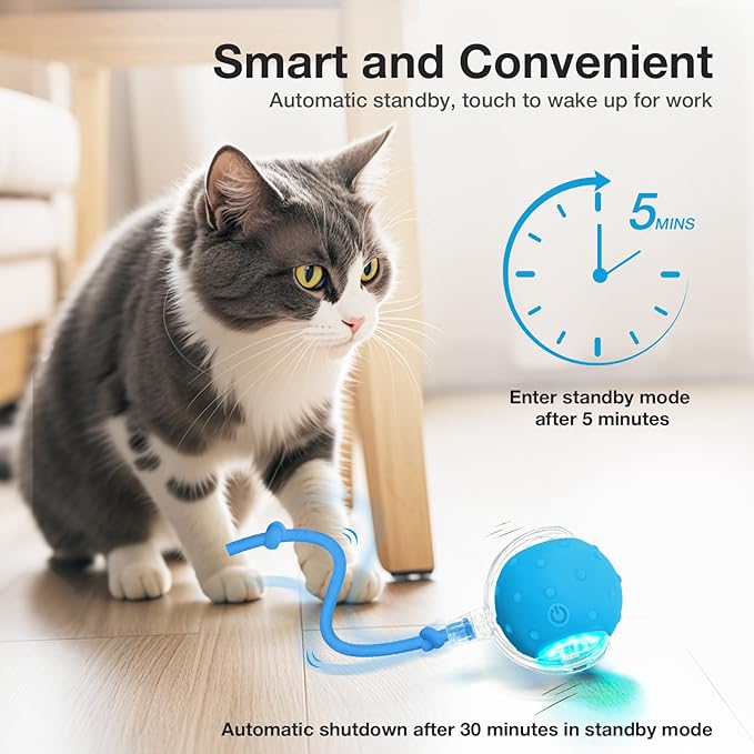 YoPoll Interactive Cat Ball: Unleash Their Inner Hunter with Autonomous Fun!