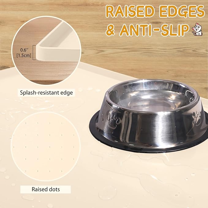 Silicone Spill-Proof Pet Mat: Keep Your Floors Clean, Effortlessly!