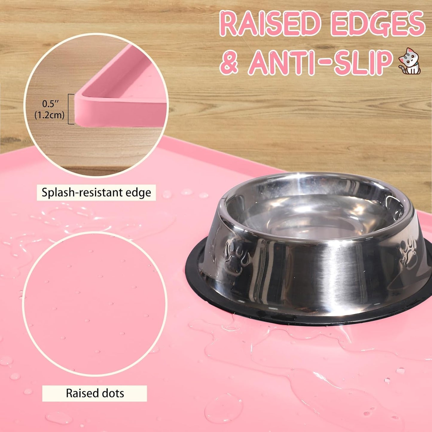 Silicone Spill-Proof Pet Mat: Keep Your Floors Clean, Effortlessly!