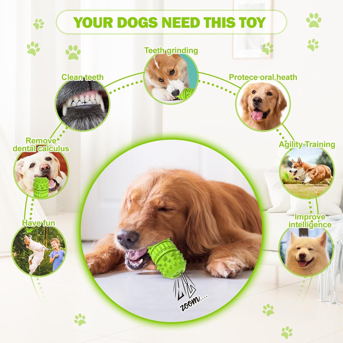 PIFFZEDO Squeaky Chew Toy: Safe Fun & Dental Health for Your Dog!