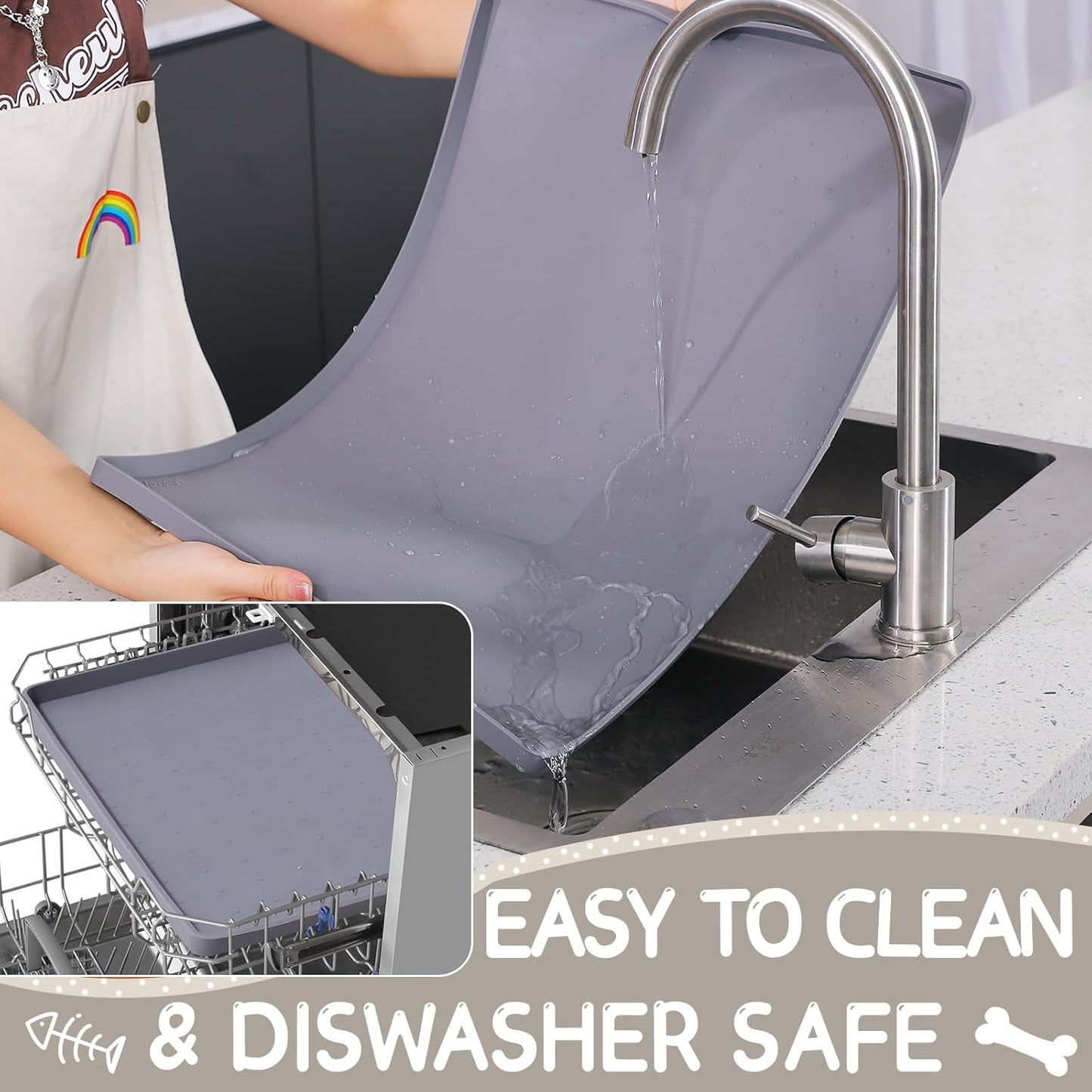 Silicone Spill-Proof Pet Mat: Keep Your Floors Clean, Effortlessly!