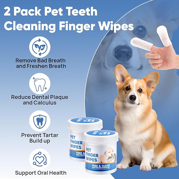 Natural Dental Wipes: Gentle Oral Care for Dogs & Cats!