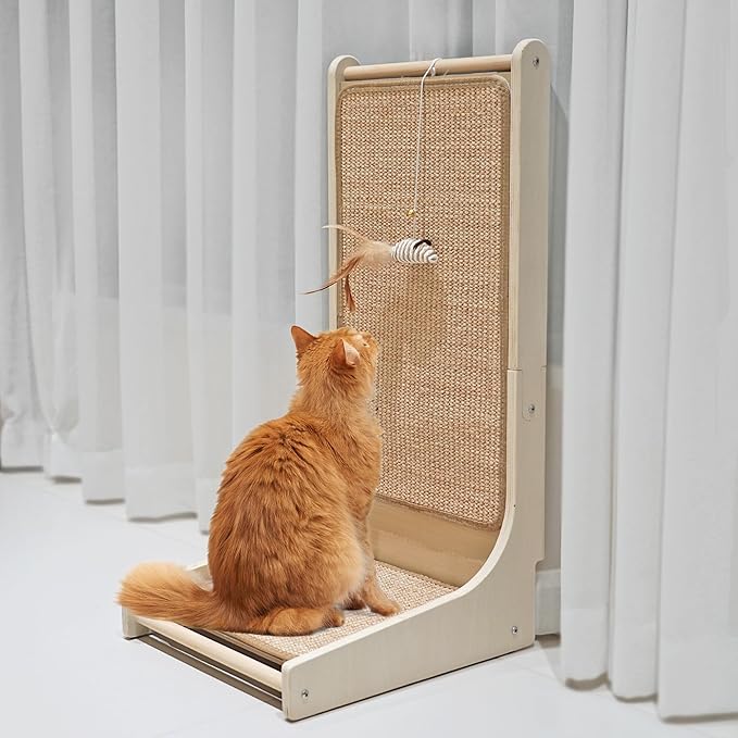 L-Shaped Sisal Cat Scratcher: Durable Fun & Furniture Protection!