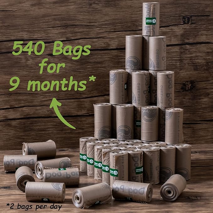 Extra Thick Pet Poop Bags: 540 Counts for Worry-Free, Eco-Conscious Walks!