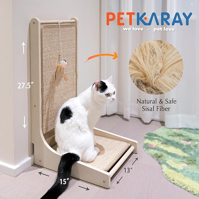 L-Shaped Sisal Cat Scratcher: Durable Fun & Furniture Protection!