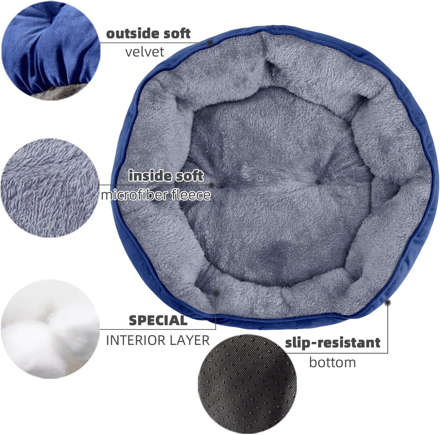 Cama Redonda de Forro Polar: ¡Descanso Profundo y Seguro para tu Mascota!