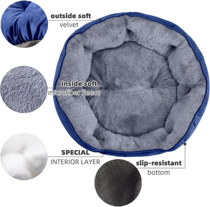 Cama Redonda de Forro Polar: ¡Descanso Profundo y Seguro para tu Mascota!