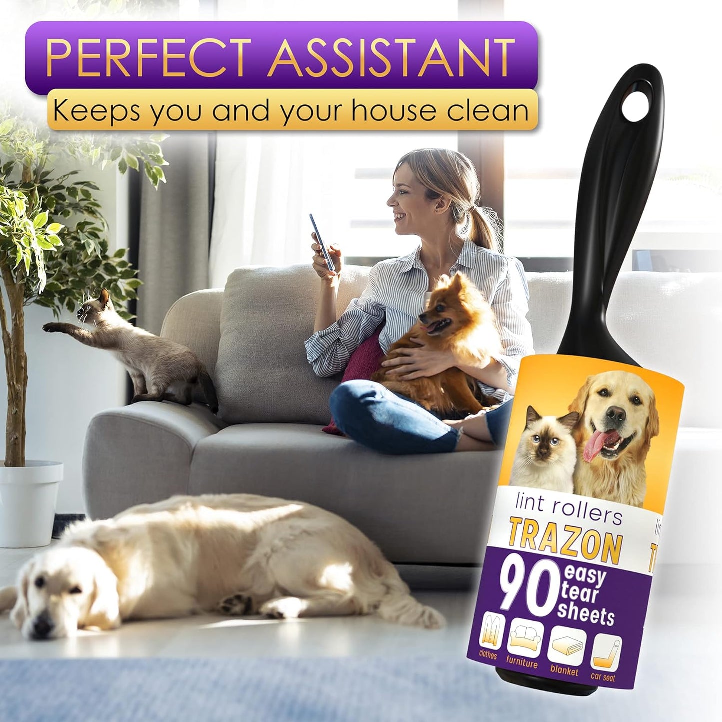 Trazon Lint Roller Set: Effortless & Long-Lasting Cleaning for a Spotless Home!