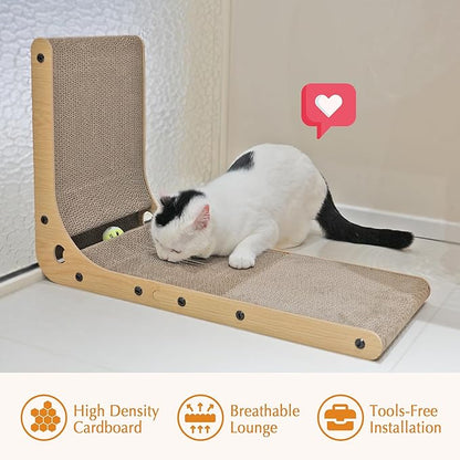 L-Shaped Cardboard Cat Scratcher: Versatile Fun & Furniture Protection!