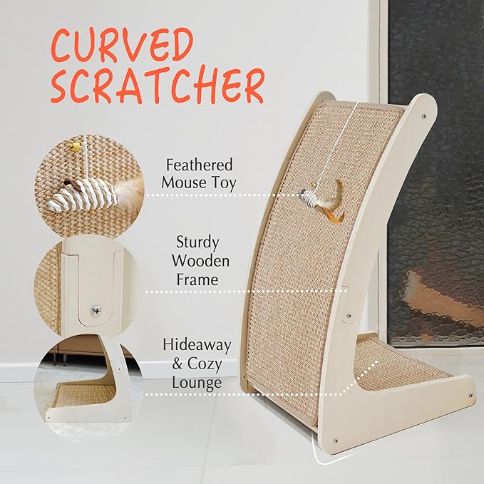 L-Shaped Sisal Cat Scratcher: Durable Fun & Furniture Protection!