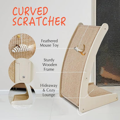 L-Shaped Sisal Cat Scratcher: Durable Fun & Furniture Protection!