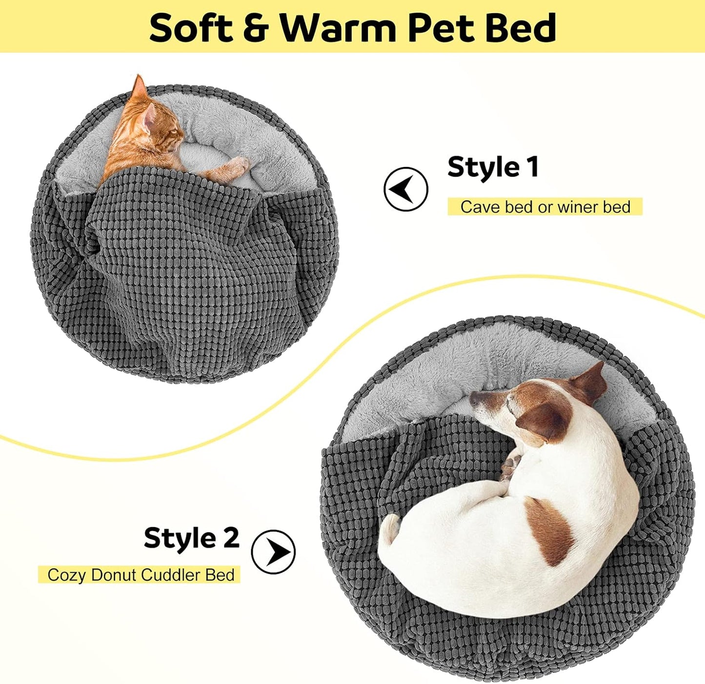Siwa Marry 2-in-1 Hooded Pet Bed: Peaceful Rest & Cozy Comfort!