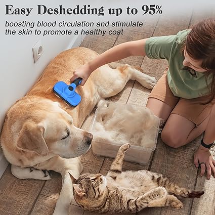 Swihauk Self-Cleaning Pet Brush: Shiny Coat, Spotless Home!
