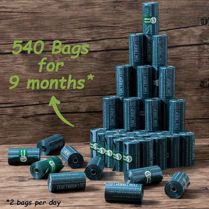 Extra Thick Pet Poop Bags: 540 Counts for Worry-Free, Eco-Conscious Walks!