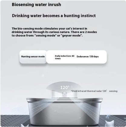 Uha Stainless Steel Automatic Pet Water Fountain | Quiet, Filtered & Hygienic for Cats & Dogs