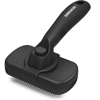 Swihauk Self-Cleaning Pet Brush: Shiny Coat, Spotless Home!
