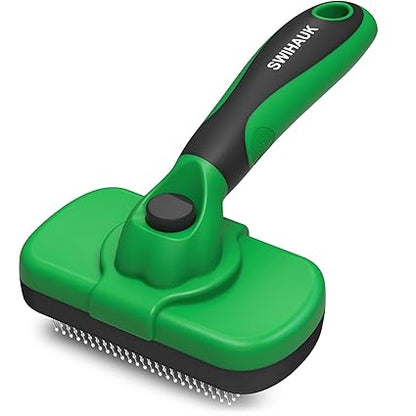 Swihauk Self-Cleaning Pet Brush: Shiny Coat, Spotless Home!
