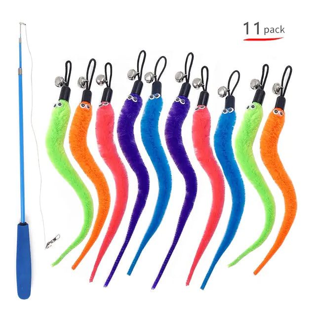 Retractable Cat Feather Wand Toy Set | Best Interactive Toy for Indoor Cats